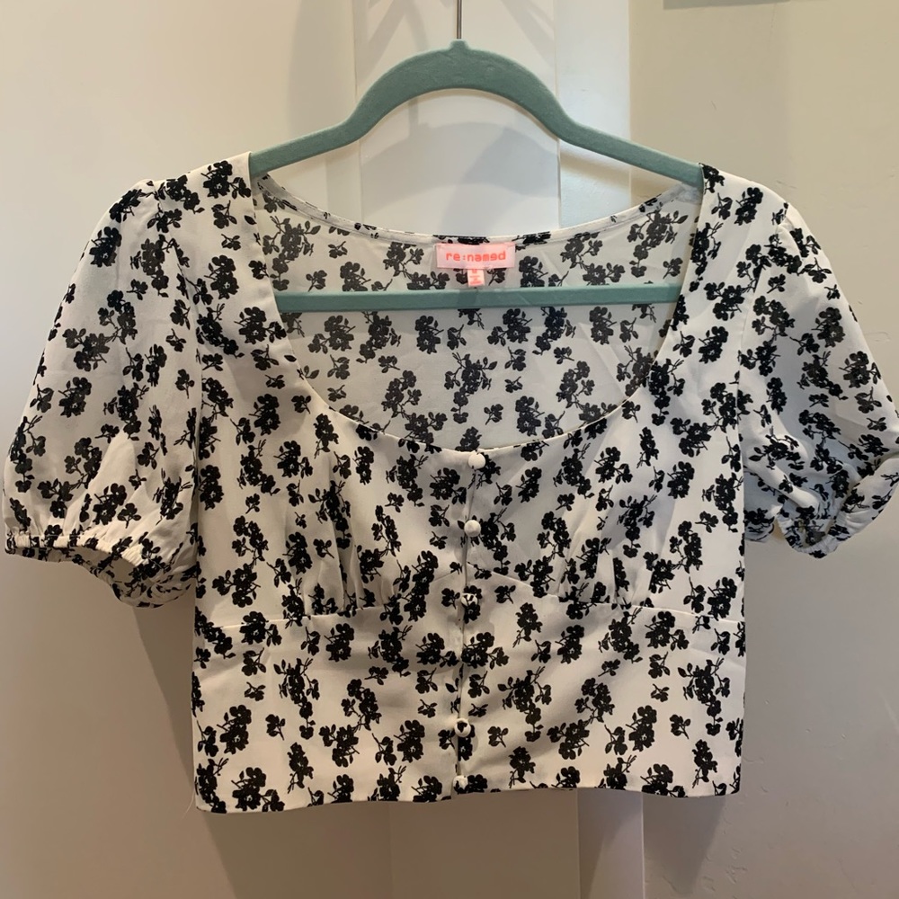 Flower button up top